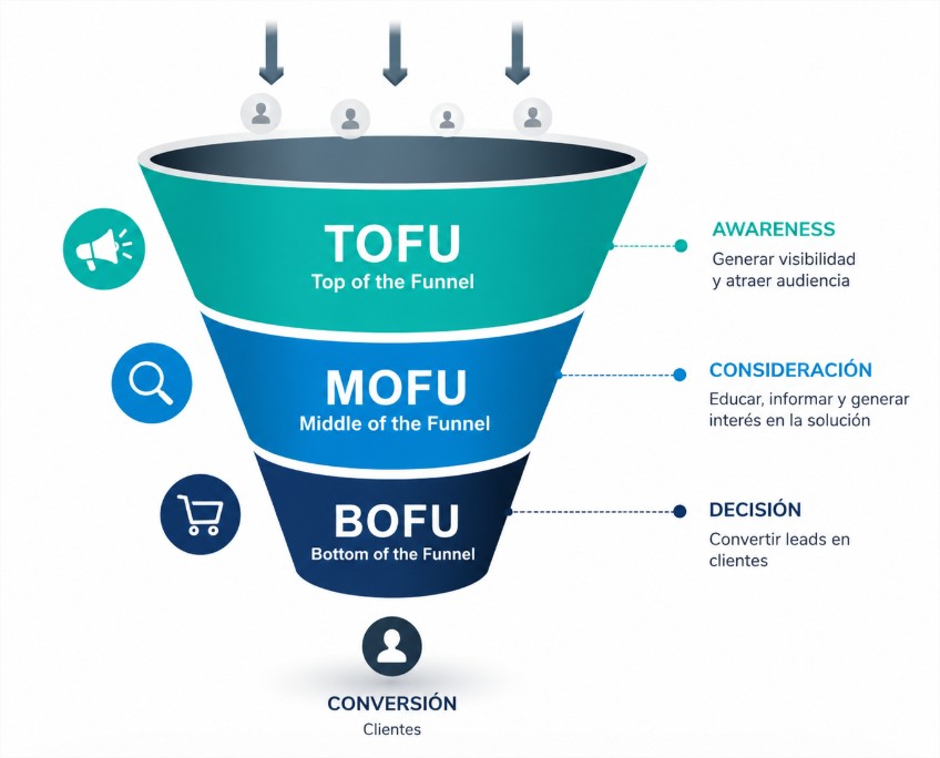 Qué es TOFU, MOFU y BOFU y cómo impactan en el funnel de marketing