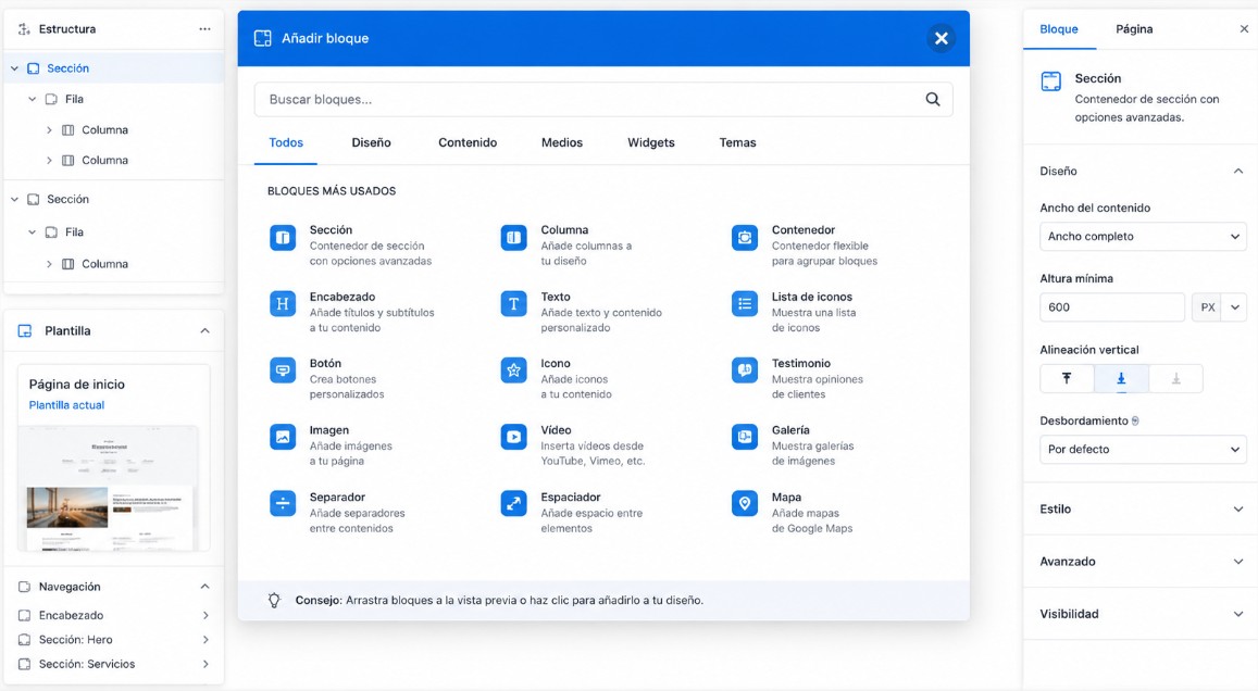 Cómo funciona WordPress Builder para diseñar y crear páginas web efectivas