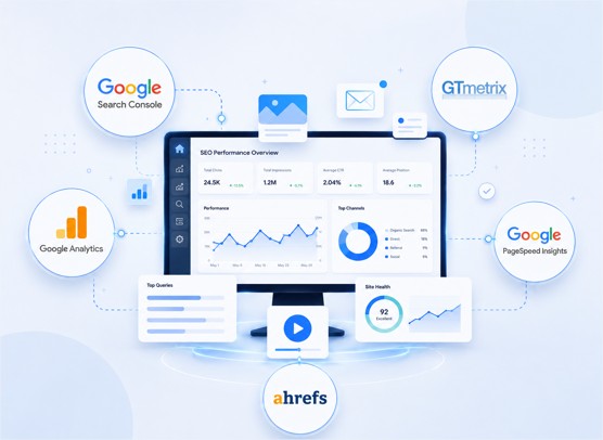 Proceso de diagnóstico SEO con hallazgos, prioridades y acciones de mejora
